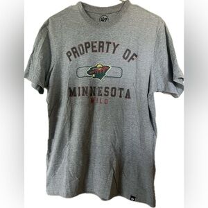 NHL Minnesota Wild Gray short sleeve Hockey tee by 47. Size Small